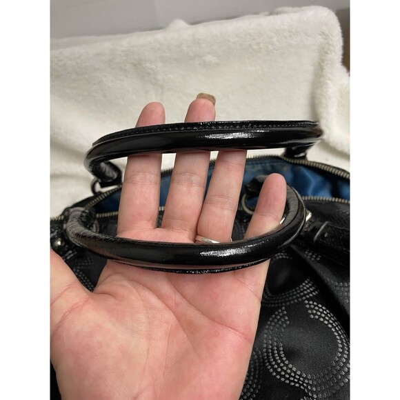 Coach Madison Dotted Op Art Sophia Satchel Bag Purse Large. Black. 15957 - Picture 8 of 16